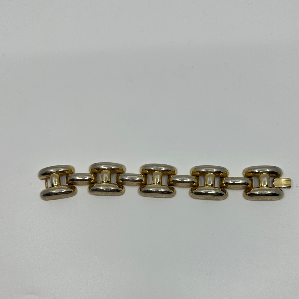 Vtg Chucky Goldtone H Link Bracelet